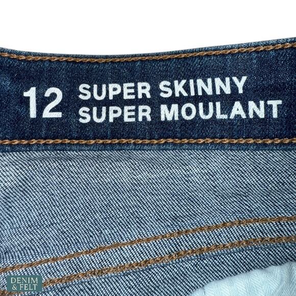 GAP Kids 12 Mid Rise Everyday Super Skinny Jeans Dark Indigo Wash Stretch Denim - Picture 10 of 12